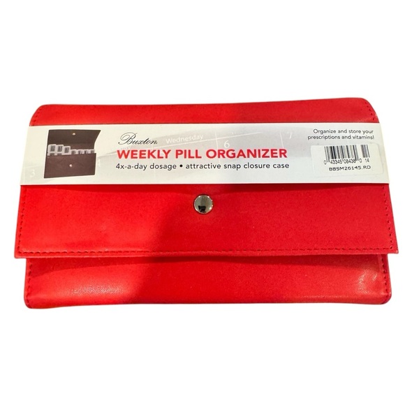 Buxton Red and Yellow Weekly Pill Organizer - Picture 2 of 2